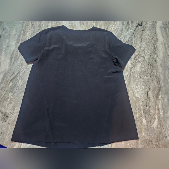 Simply Vera Vera Wang Black Short Sleeve Embellished Jewel Neck Top Size Large - Picture 10 of 10